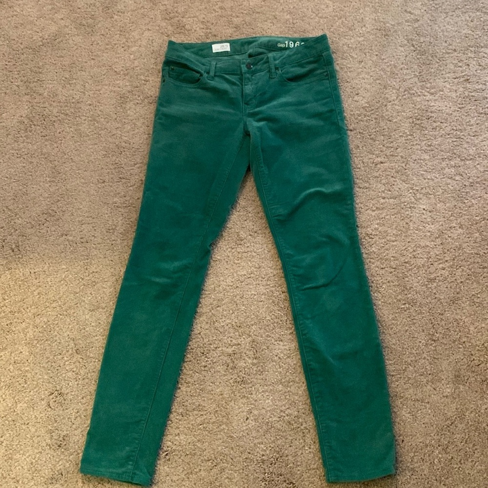 GAP 1969 ALWAYS SKINNY CORDS CORDUROY PANTS- KELLY GREEN 28/6